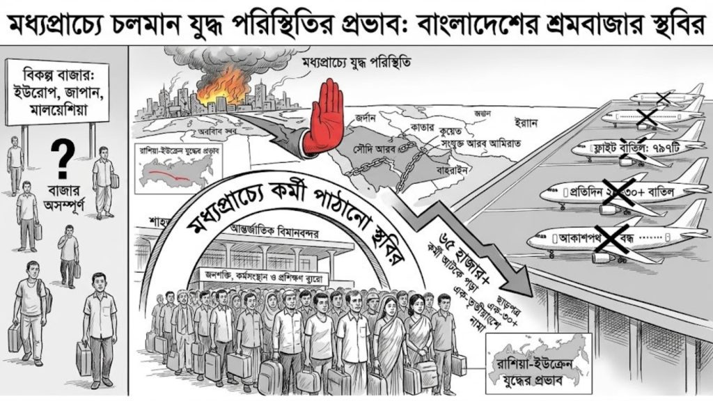 যুদ্ধের ধাক্কায় বিপর্যস্ত শ্রমবাজার